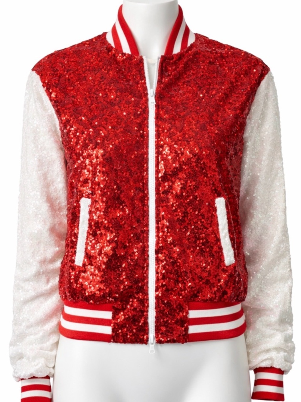 Red Sequin Varsity Jacket 3.PARADIS ✨